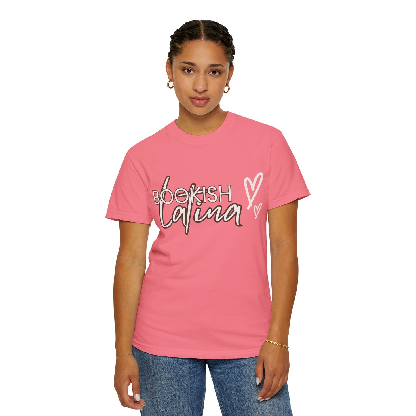 Bookish Latina Unisex T-Shirt- with hearts design