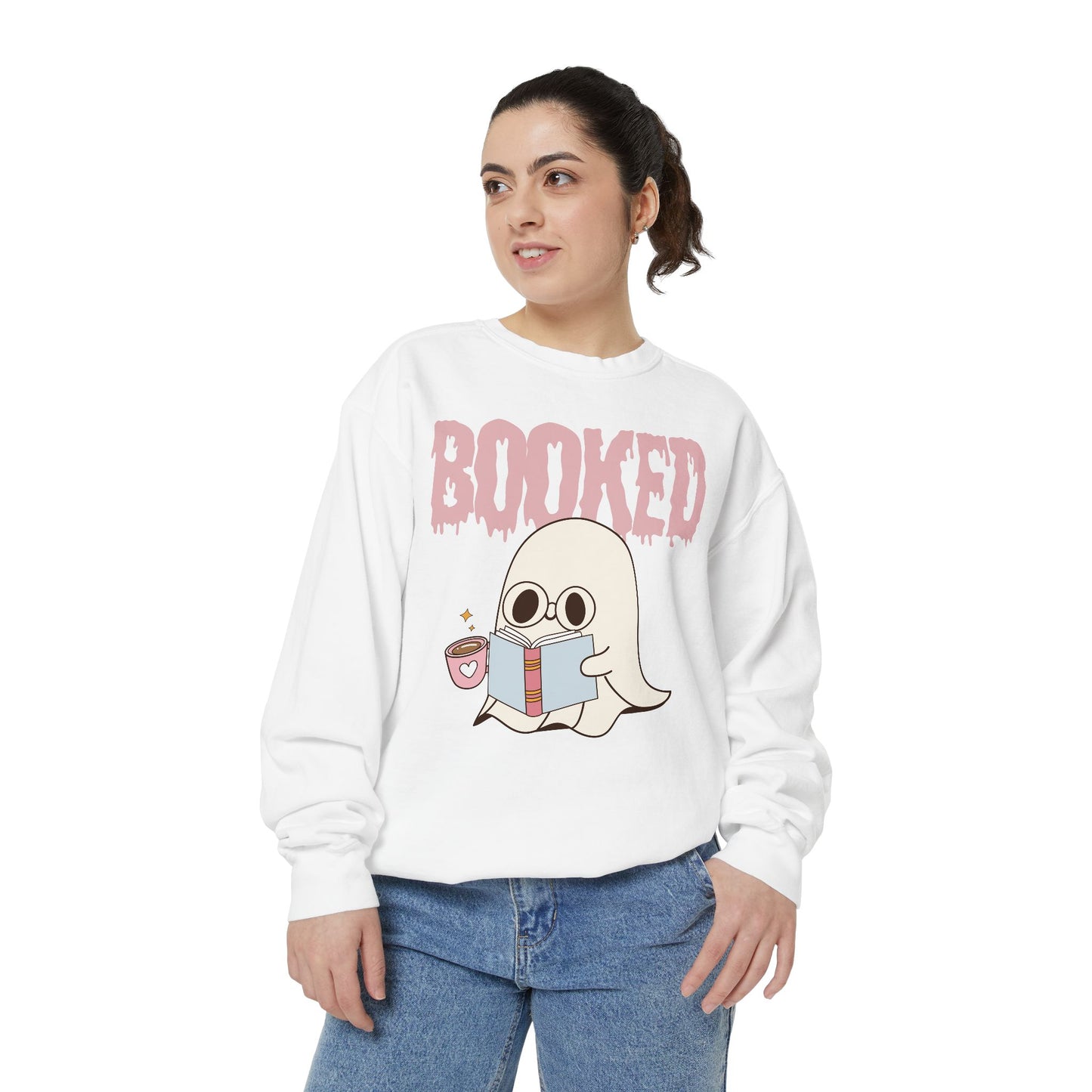 Booked Ghost with Coffee Sweatshirt