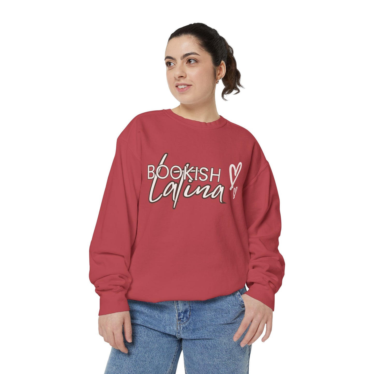 Bookish Latina Sweatshirt- with hearts design