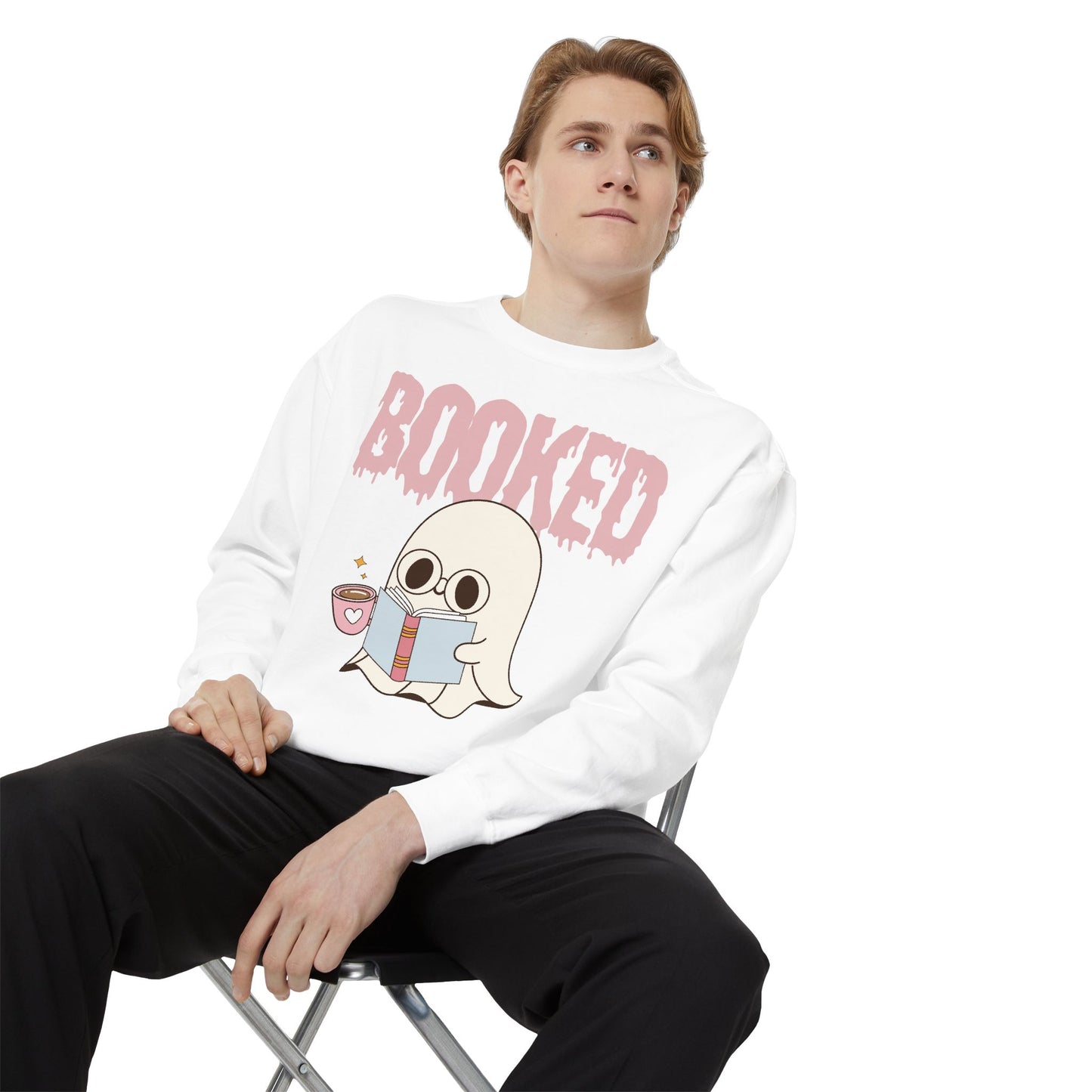 Booked Ghost with Coffee Sweatshirt