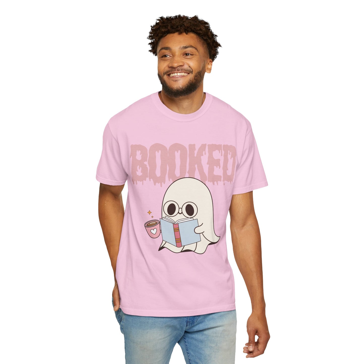 Booked Ghost with Coffee Unisex T-shirt