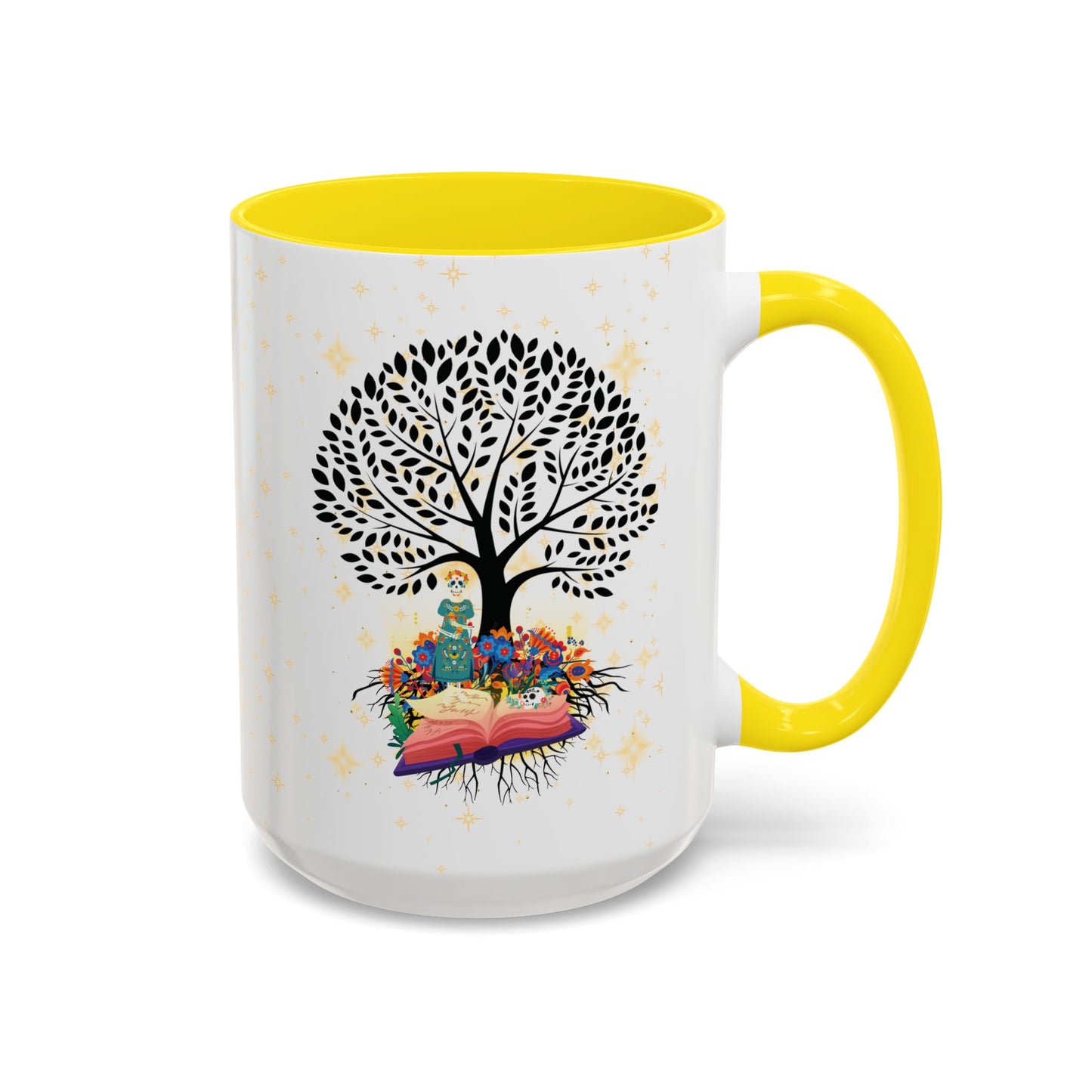 Coffee Mug - Stories are Legacies Too with Catrina, Tree, and Book Design
