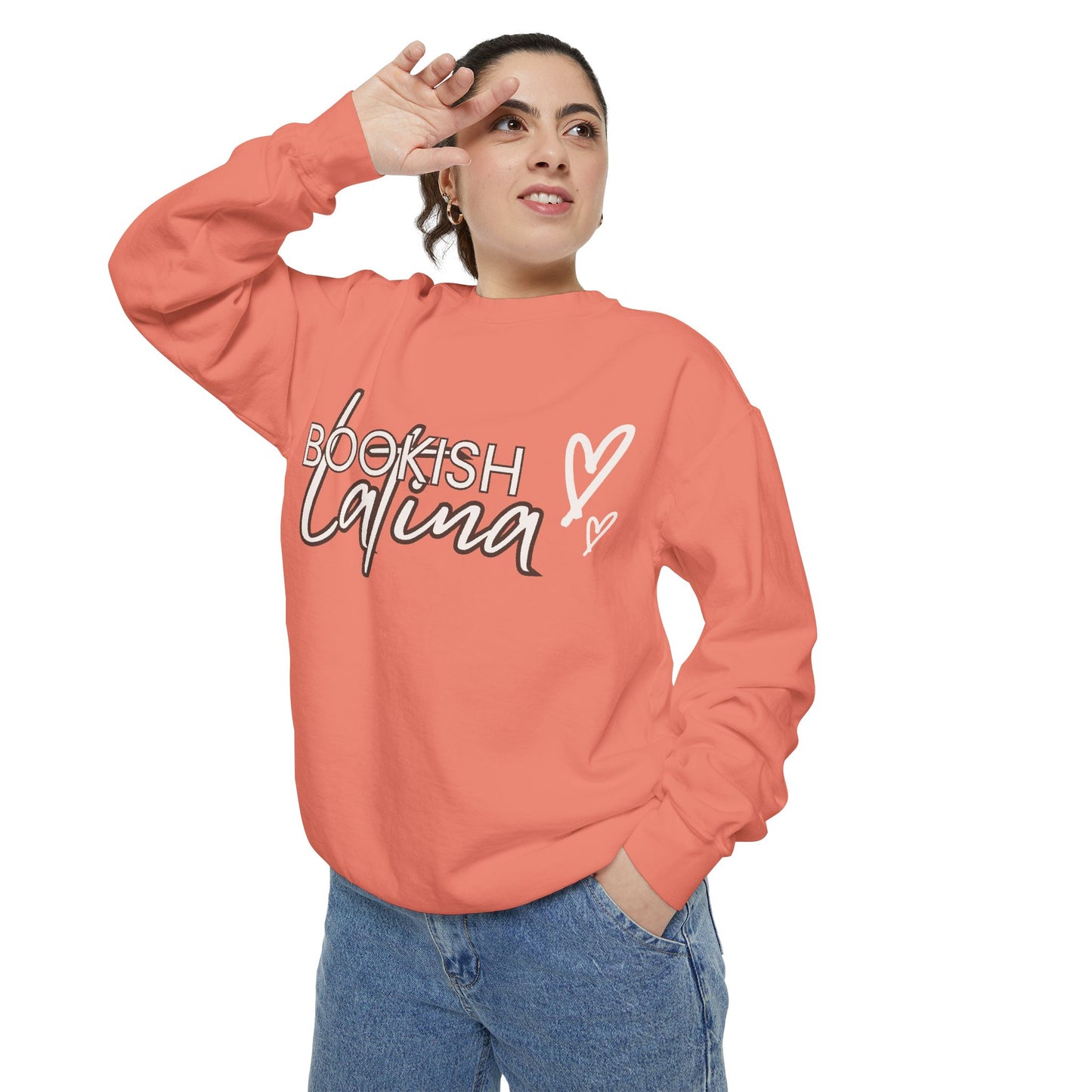 Bookish Latina Sweatshirt- with hearts design