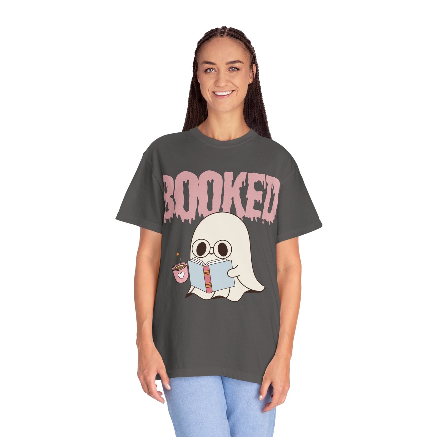 Booked Ghost with Coffee Unisex T-shirt