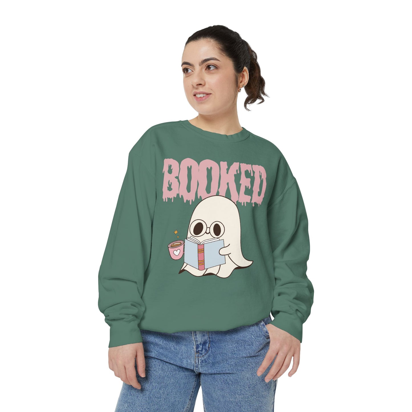 Booked Ghost with Coffee Sweatshirt