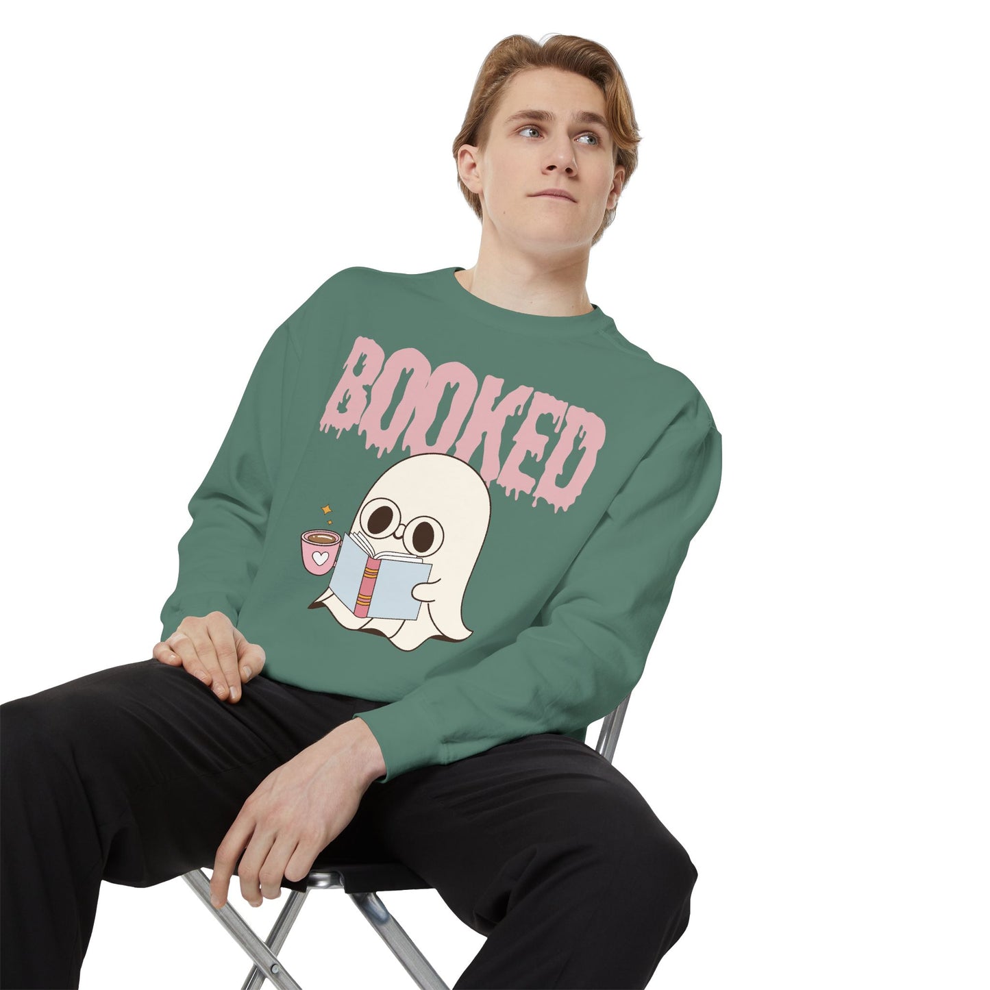 Booked Ghost with Coffee Sweatshirt