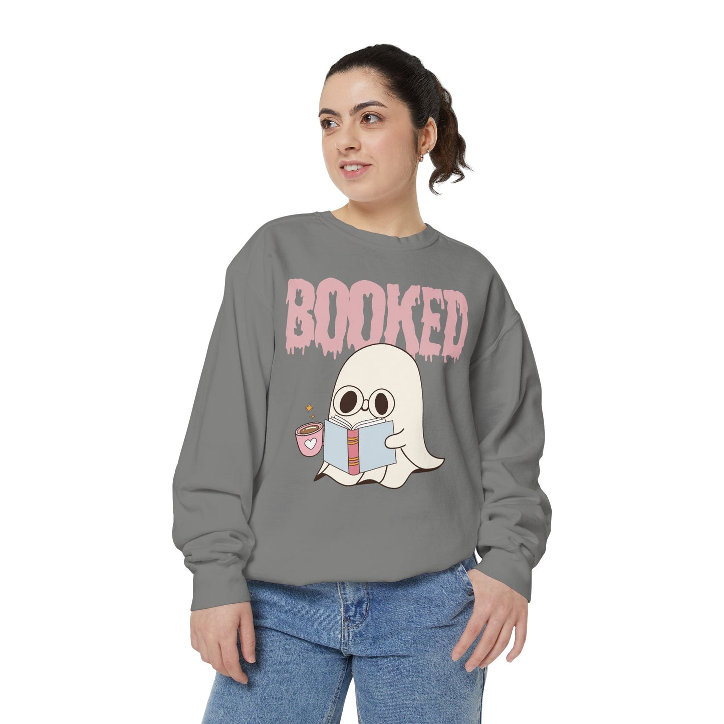Booked Ghost with Coffee Sweatshirt