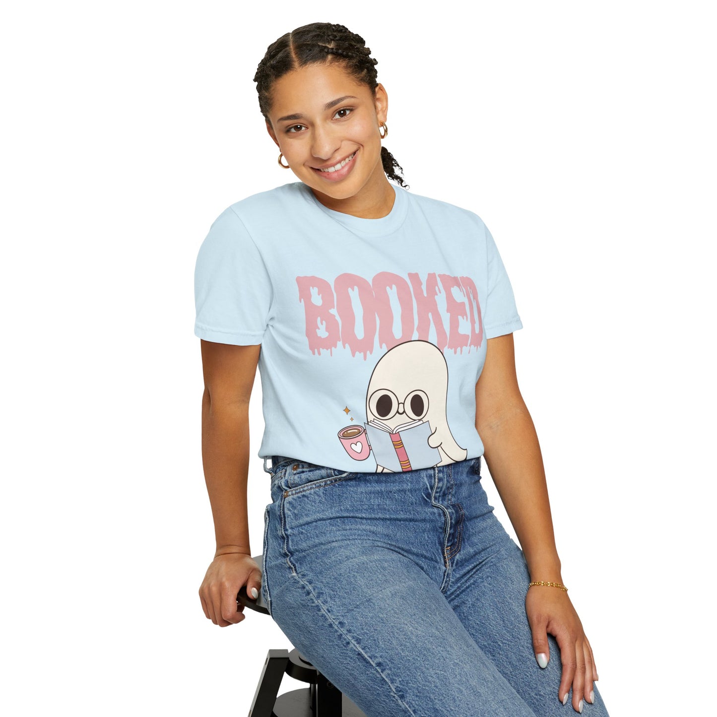 Booked Ghost with Coffee Unisex T-shirt
