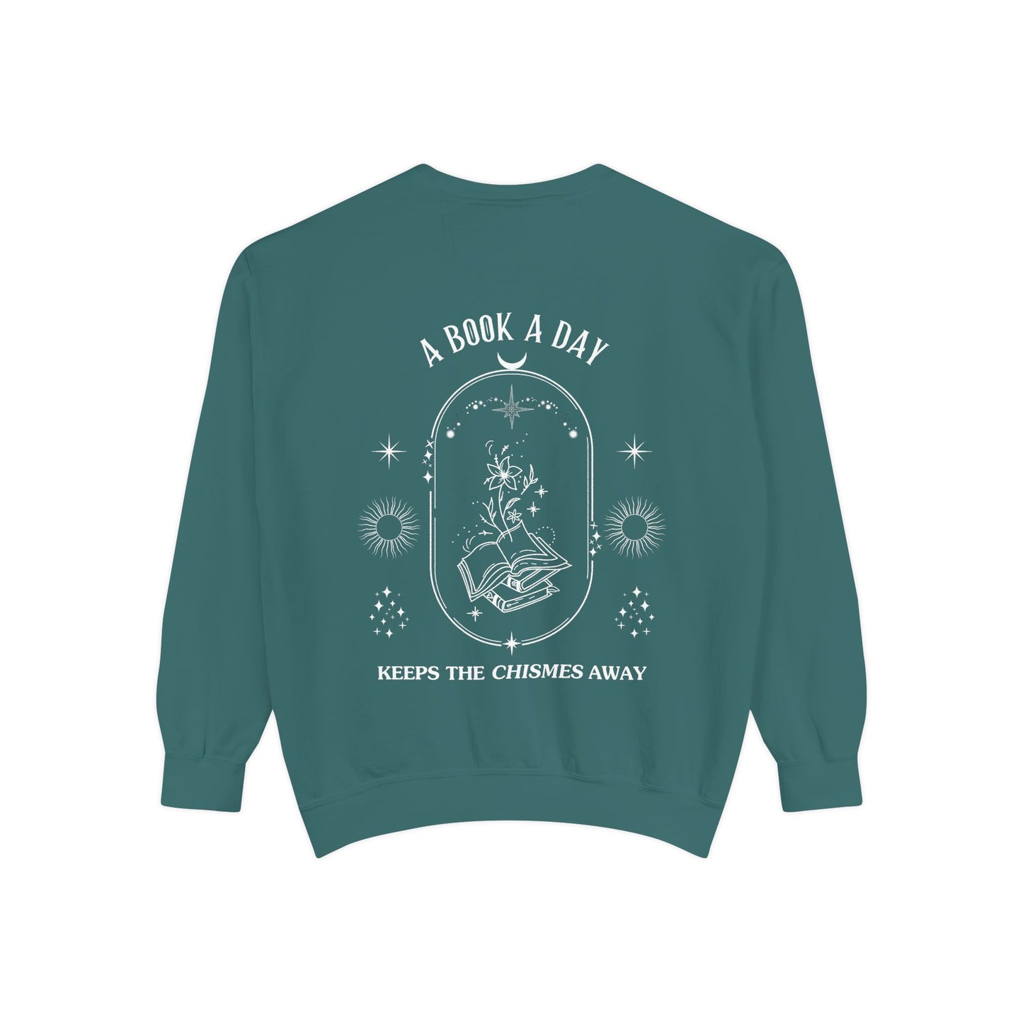 Book Lover Sweatshirt - 'A Book a Day Keeps the Chisme Away'