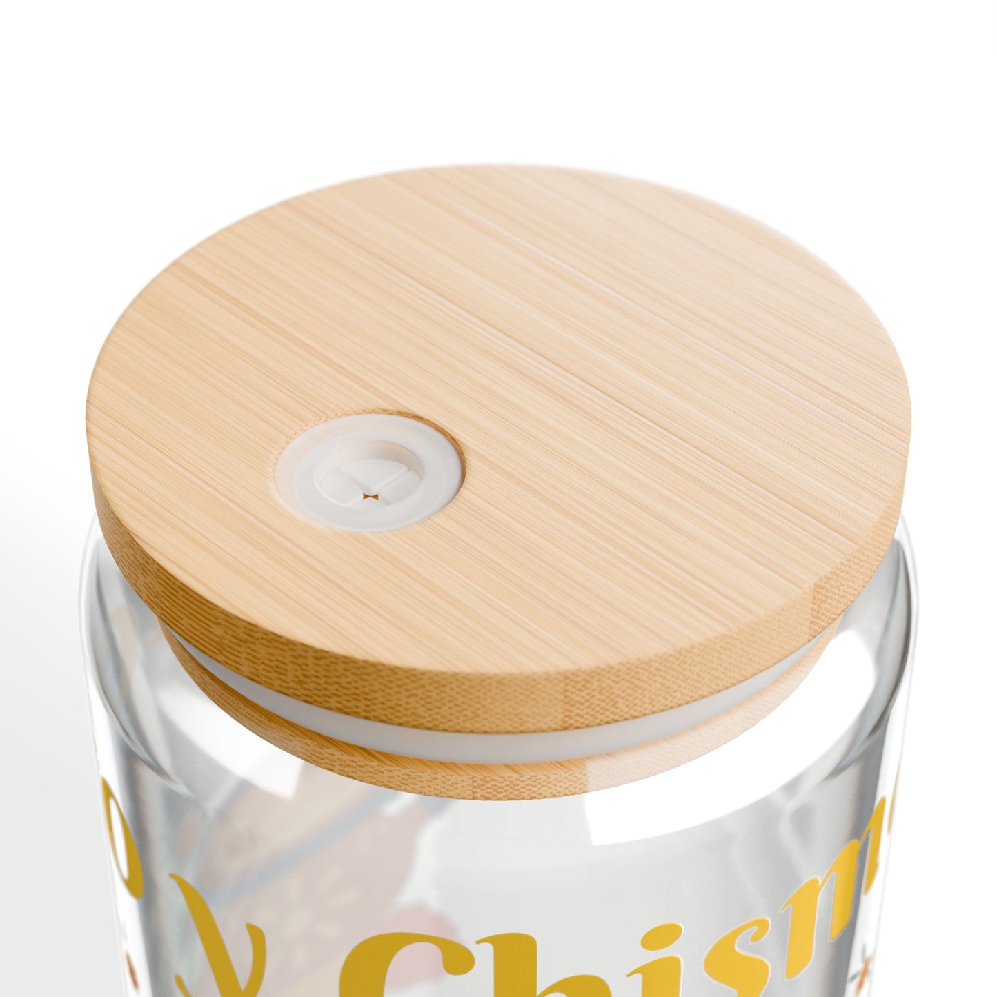 Cafecito Sipper Glass - 16oz with Wooden Lid & Straw - Perfect for Coffee Lovers