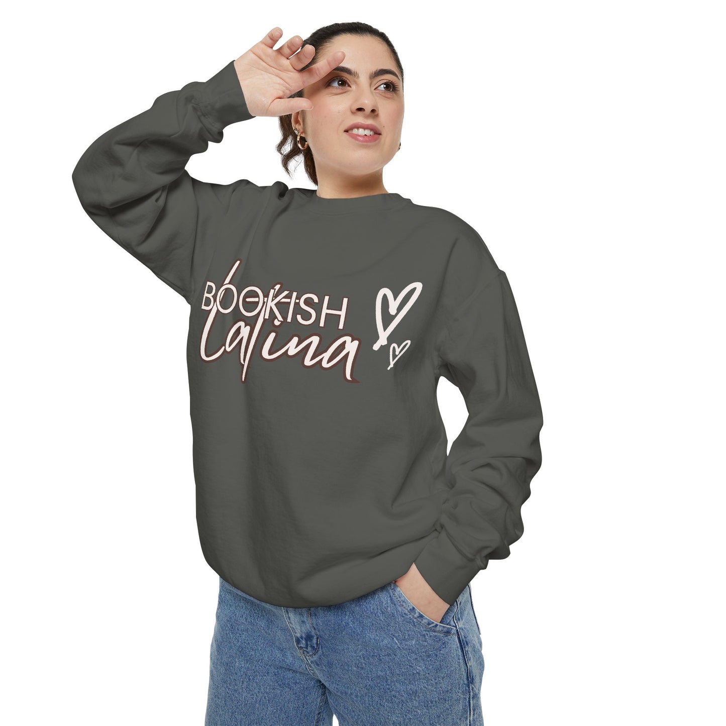 Bookish Latina Sweatshirt- with hearts design