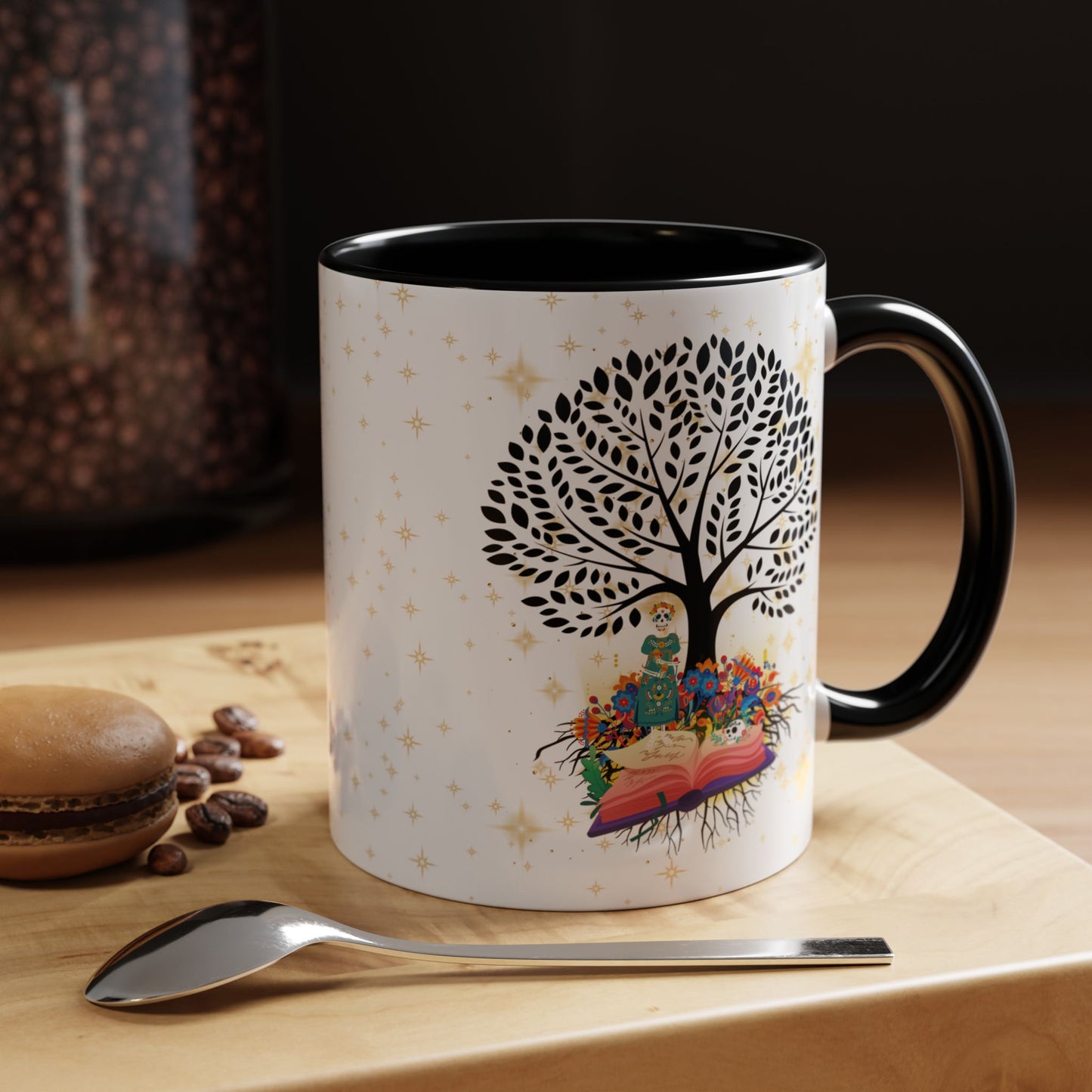 Coffee Mug - Stories are Legacies Too with Catrina, Tree, and Book Design