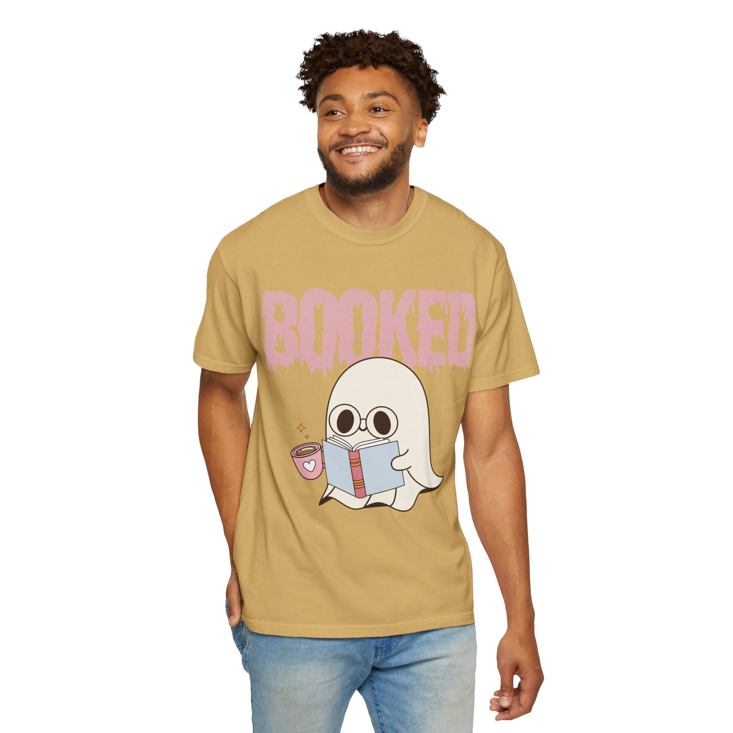 Booked Ghost with Coffee Unisex T-shirt