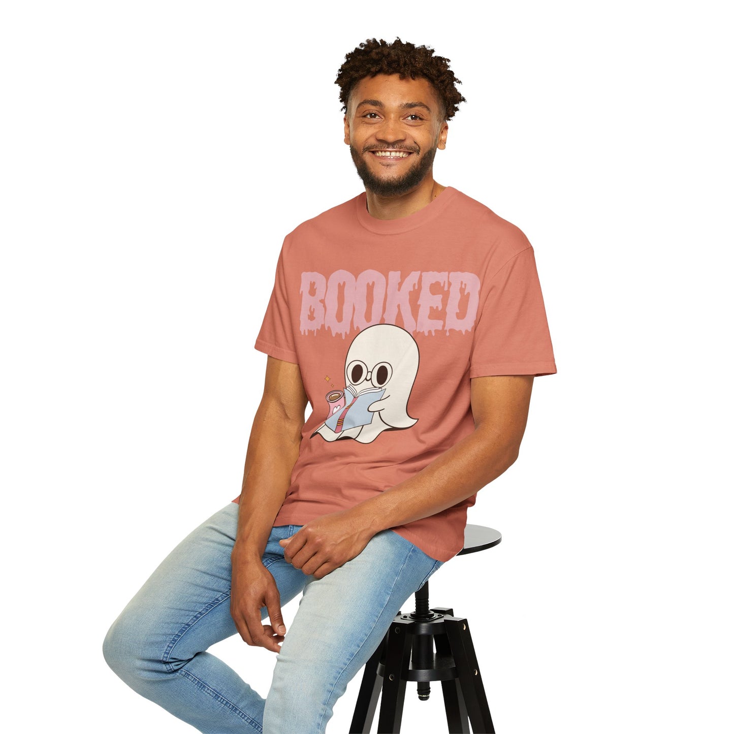 Booked Ghost with Coffee Unisex T-shirt
