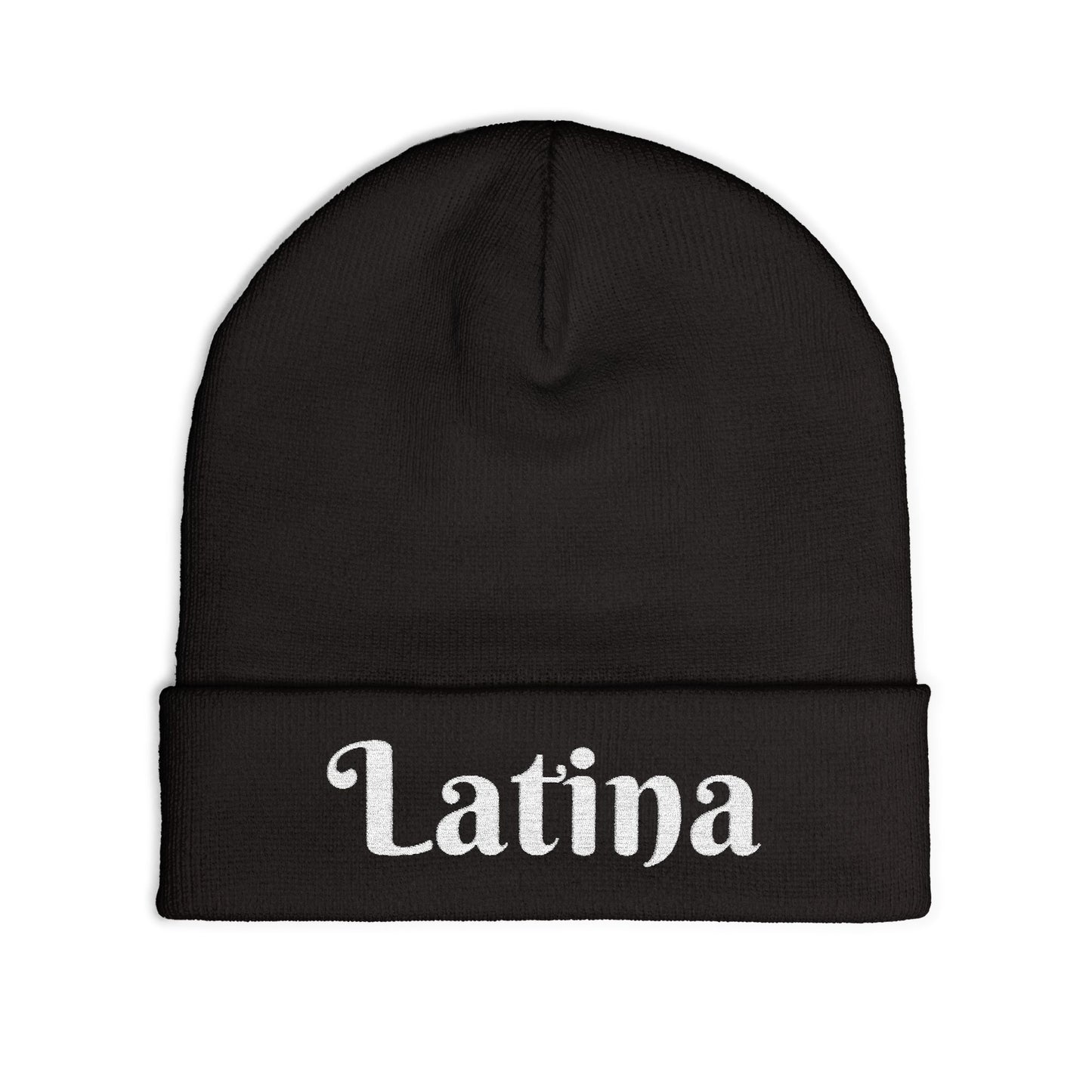 Chic Embroidered Knit Beanie - Stylish Winter Accessory for Trendsetters, Perfect Gift for Latina Pride, Cozy Headwear for Every Occasion