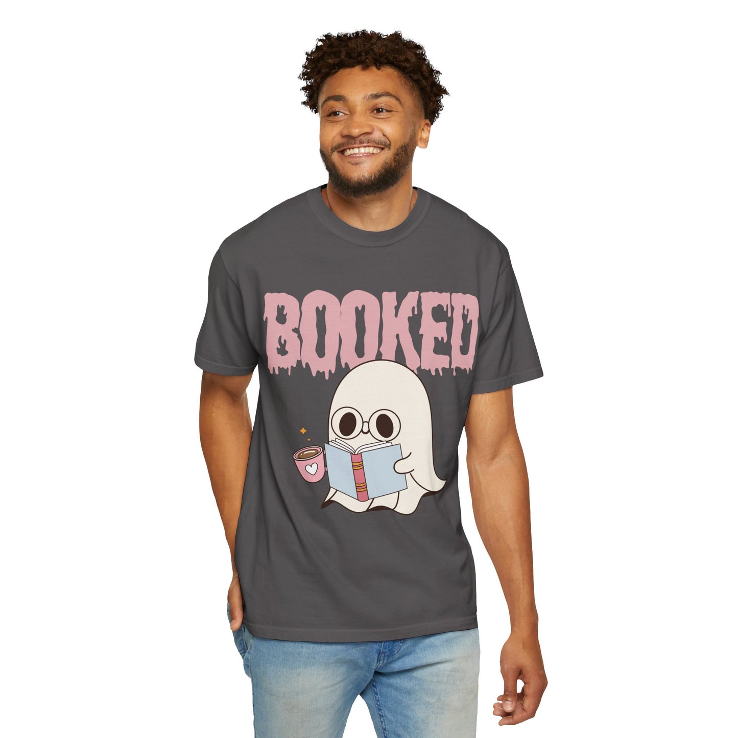 Booked Ghost with Coffee Unisex T-shirt