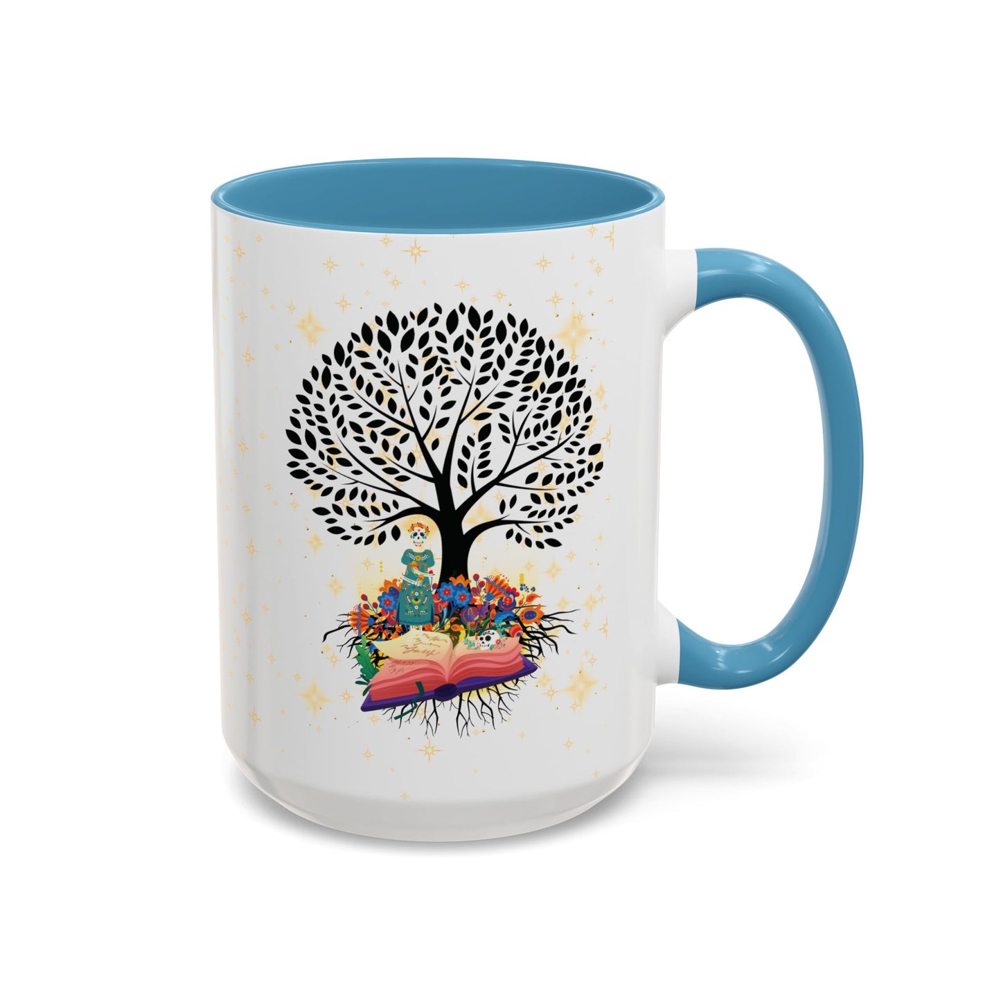 Coffee Mug - Stories are Legacies Too with Catrina, Tree, and Book Design