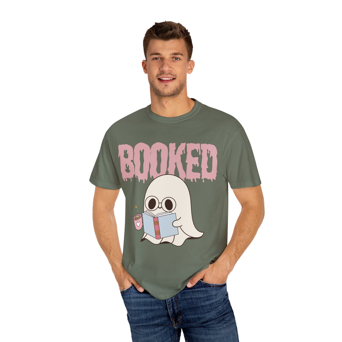Booked Ghost with Coffee Unisex T-shirt