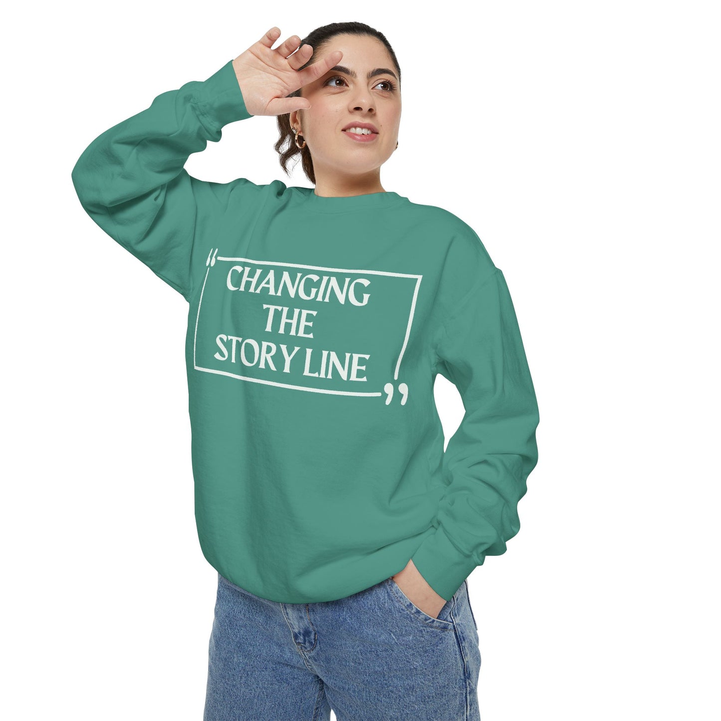 "Changing the Story Line" Unisex Garment-Dyed Sweatshirt