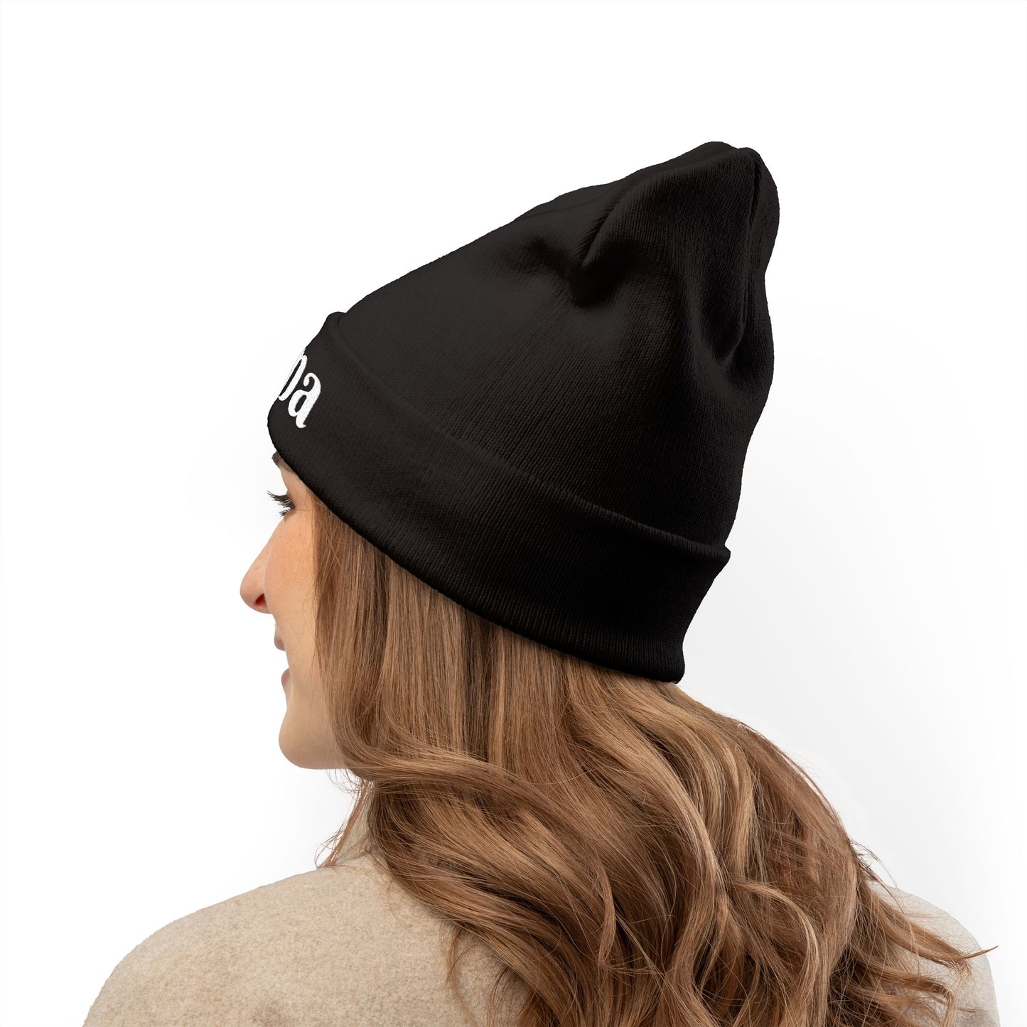 Chic Embroidered Knit Beanie - Stylish Winter Accessory for Trendsetters, Perfect Gift for Latina Pride, Cozy Headwear for Every Occasion