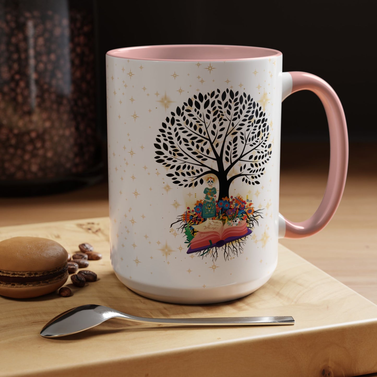 Coffee Mug - Stories are Legacies Too with Catrina, Tree, and Book Design