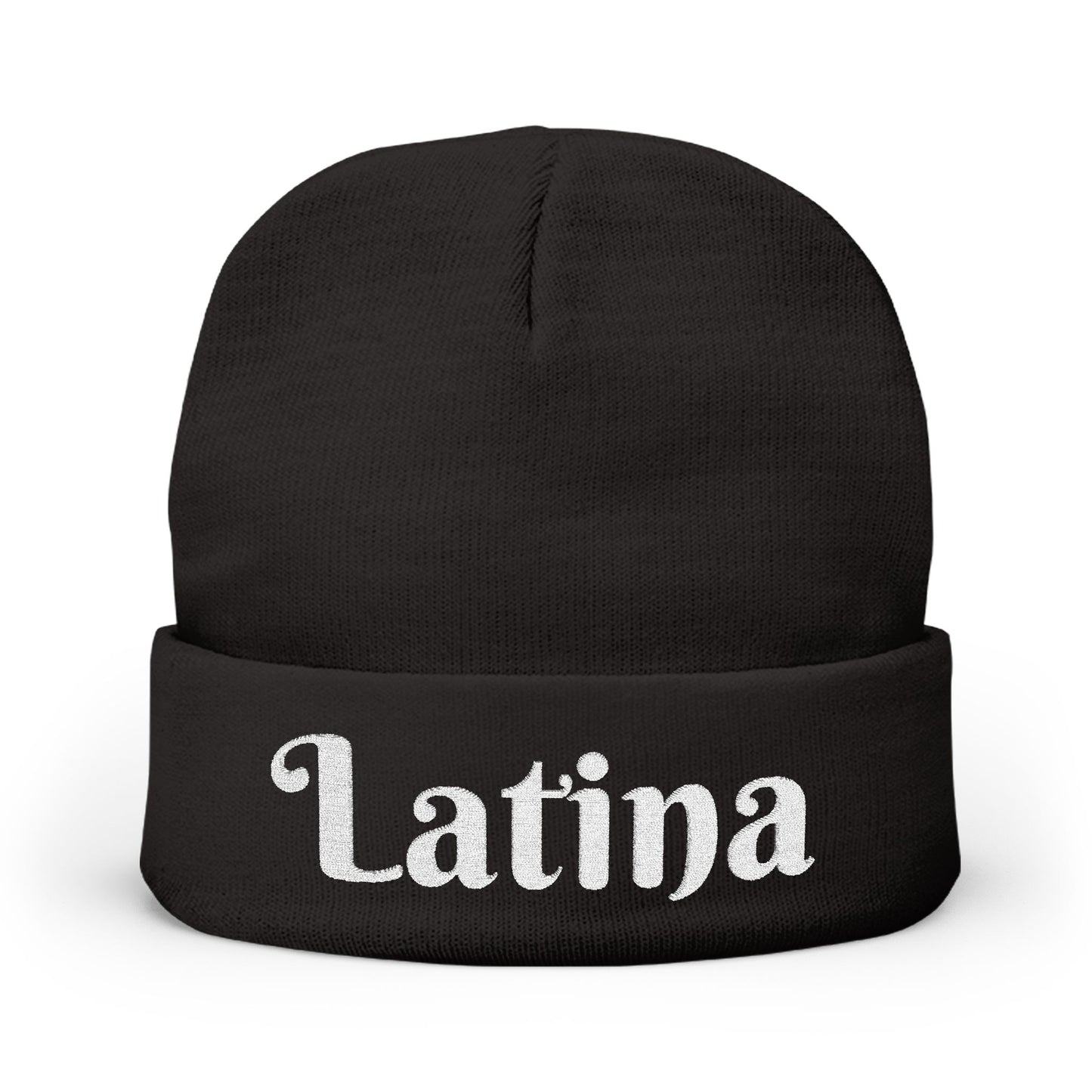 Chic Embroidered Knit Beanie - Stylish Winter Accessory for Trendsetters, Perfect Gift for Latina Pride, Cozy Headwear for Every Occasion