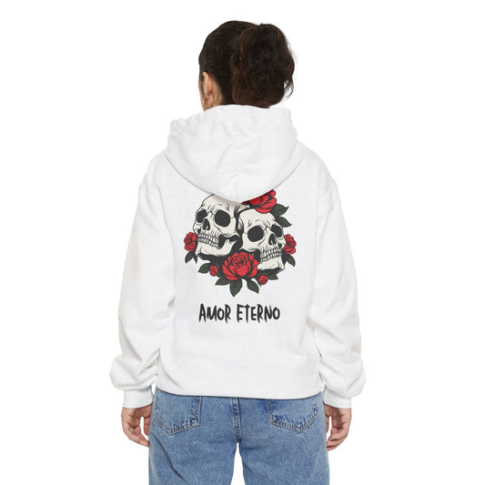Hoodie - Amor Eterno with Skulls and Roses Design