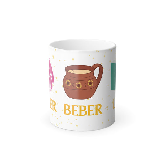 Comer, Beber, Leer Color Morphing Mug, 11oz