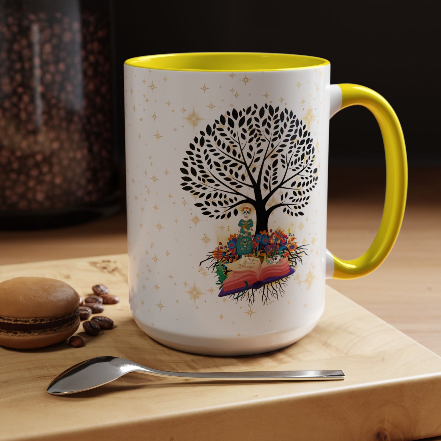 Coffee Mug - Stories are Legacies Too with Catrina, Tree, and Book Design