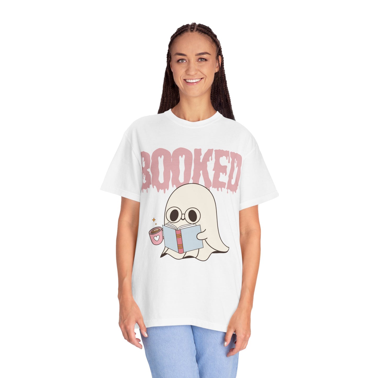 Booked Ghost with Coffee Unisex T-shirt