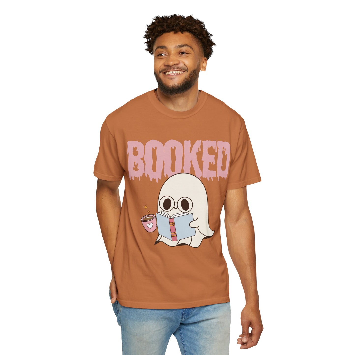 Booked Ghost with Coffee Unisex T-shirt
