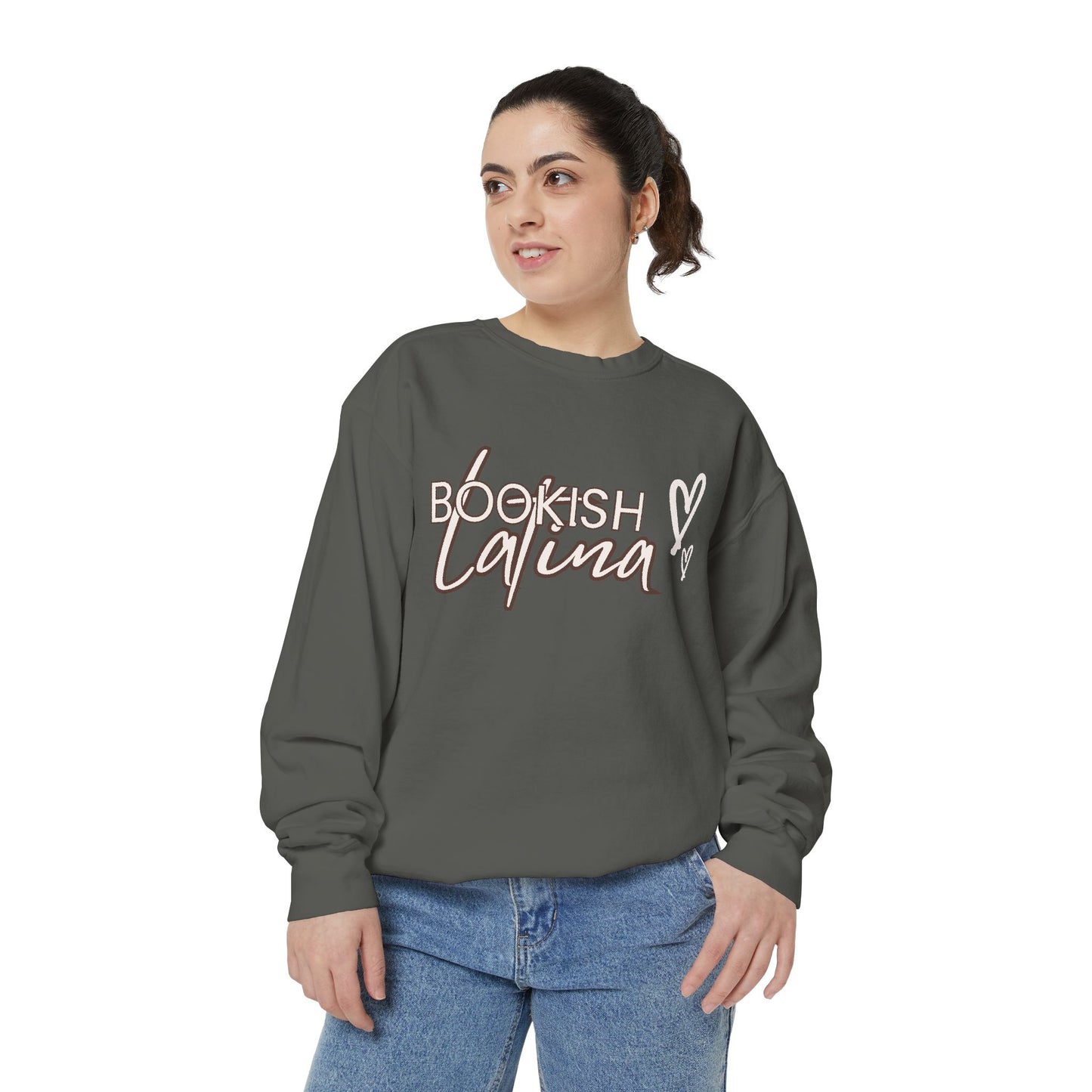 Bookish Latina Sweatshirt- with hearts design