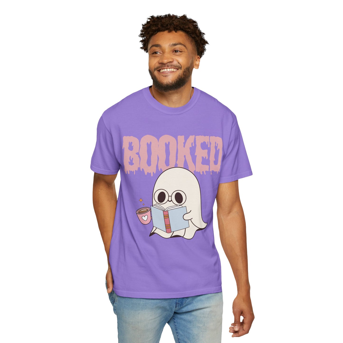 Booked Ghost with Coffee Unisex T-shirt