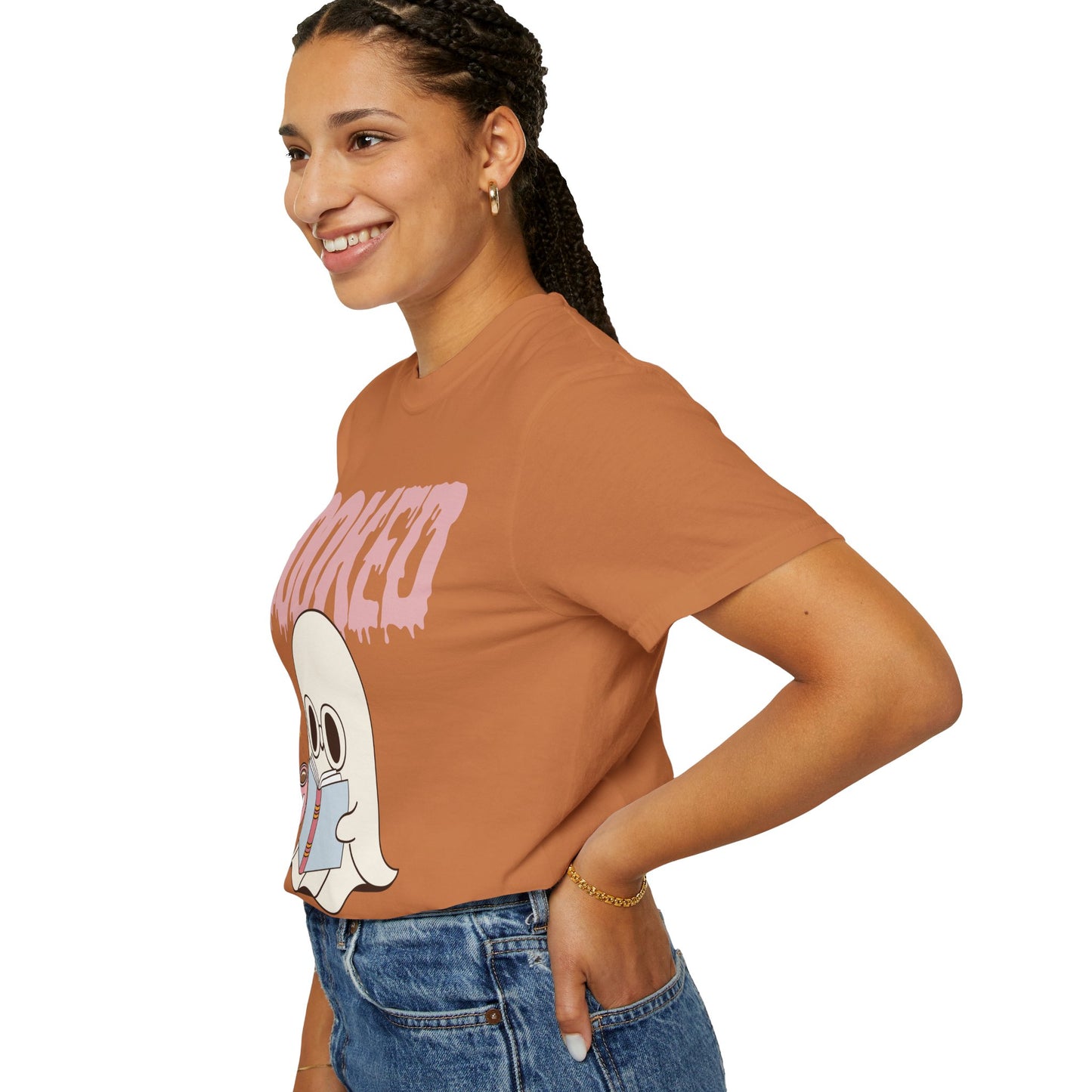 Booked Ghost with Coffee Unisex T-shirt