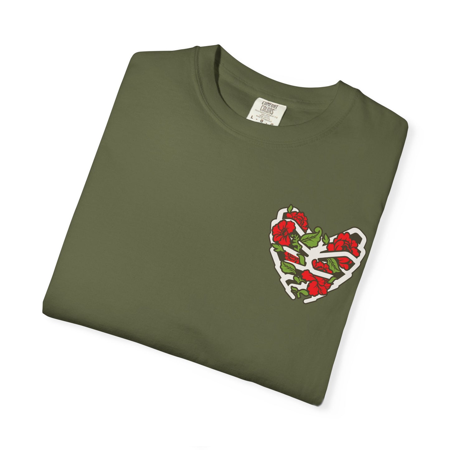 Unisex Garment-Dyed T-shirt - Autentico, Chingon Latino with Calavera Heart