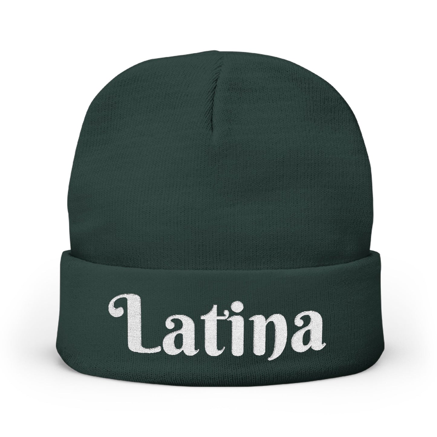 Chic Embroidered Knit Beanie - Stylish Winter Accessory for Trendsetters, Perfect Gift for Latina Pride, Cozy Headwear for Every Occasion