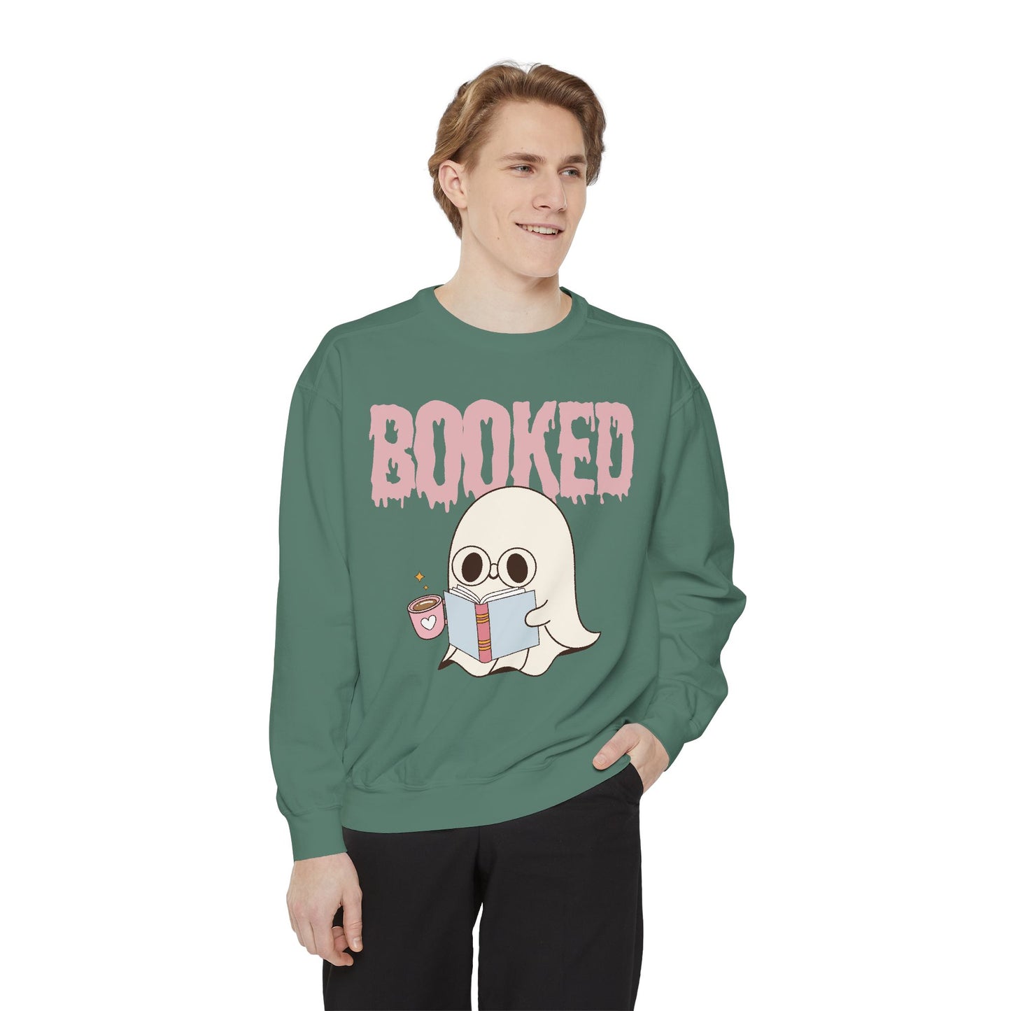 Booked Ghost with Coffee Sweatshirt