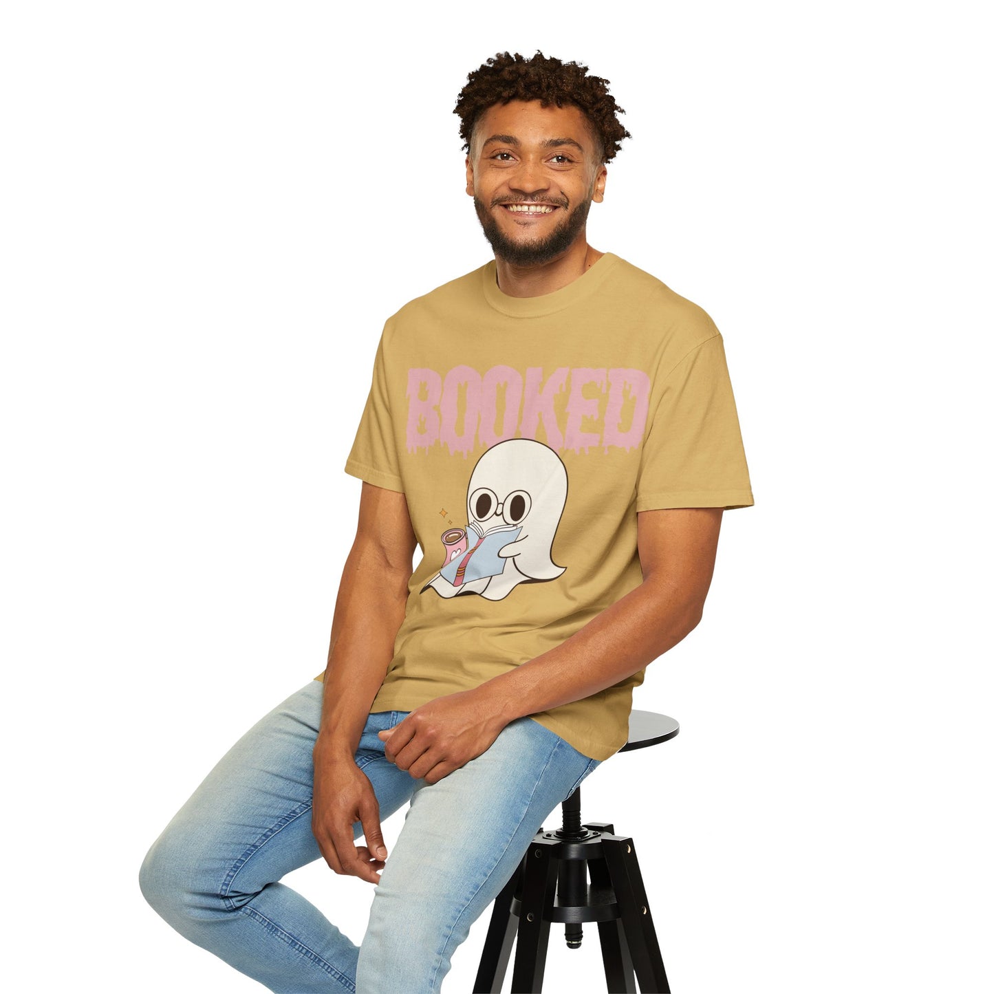 Booked Ghost with Coffee Unisex T-shirt