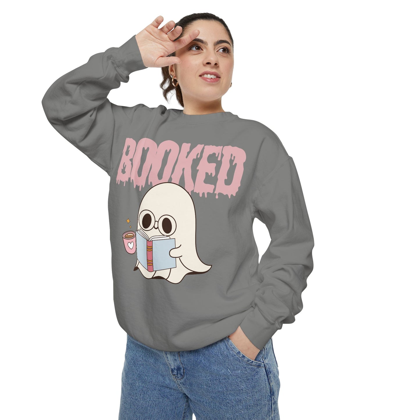 Booked Ghost with Coffee Sweatshirt