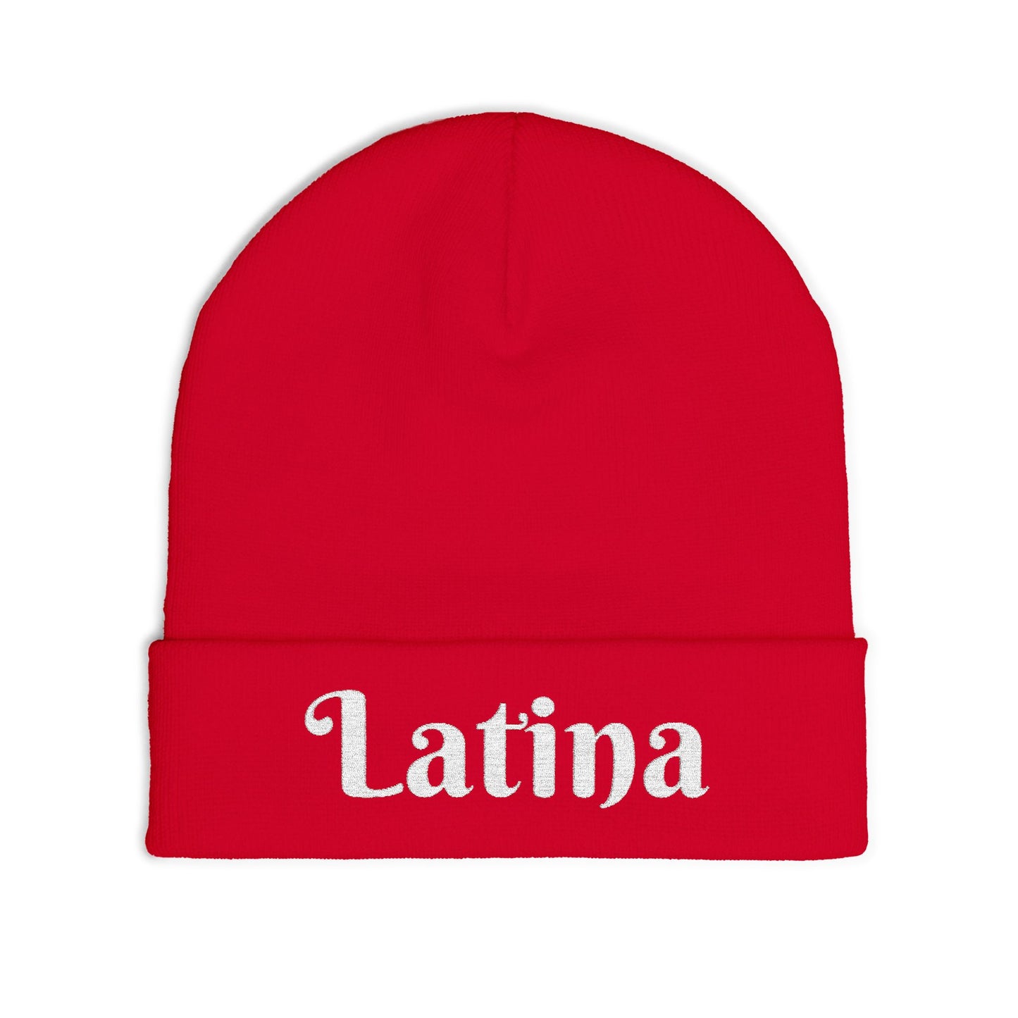 Chic Embroidered Knit Beanie - Stylish Winter Accessory for Trendsetters, Perfect Gift for Latina Pride, Cozy Headwear for Every Occasion