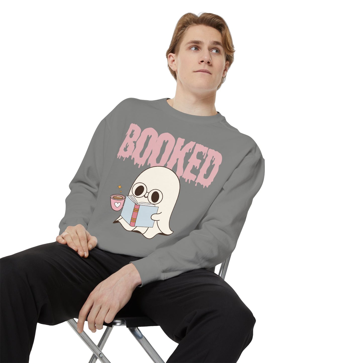 Booked Ghost with Coffee Sweatshirt