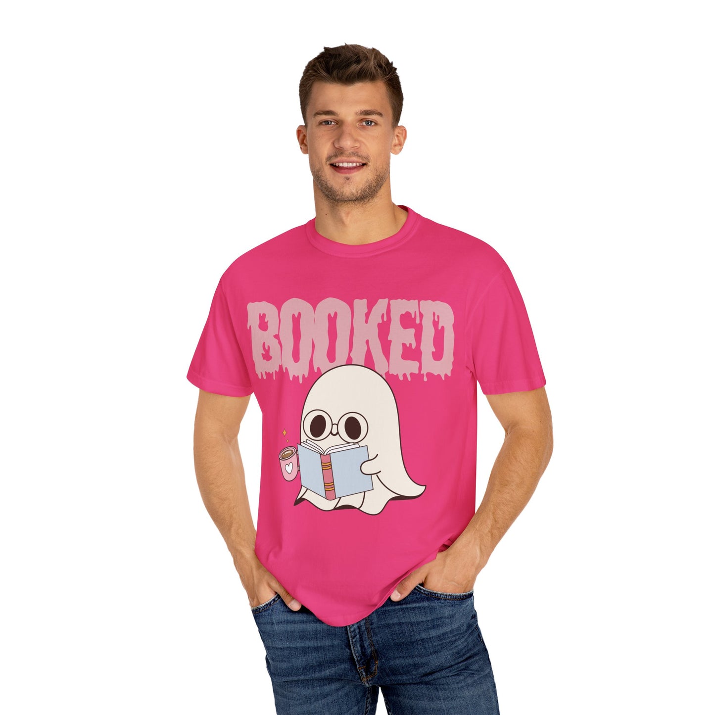Booked Ghost with Coffee Unisex T-shirt