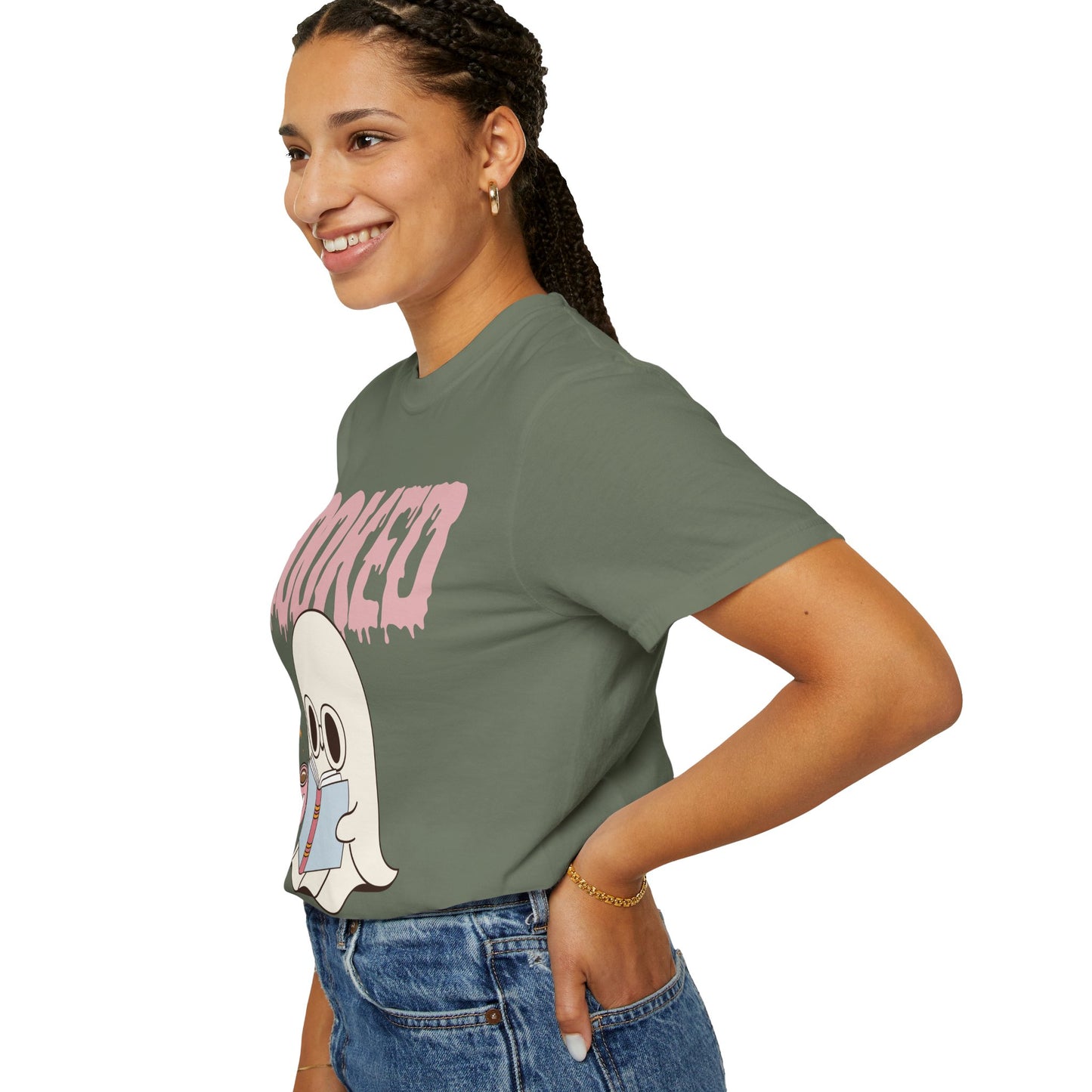 Booked Ghost with Coffee Unisex T-shirt