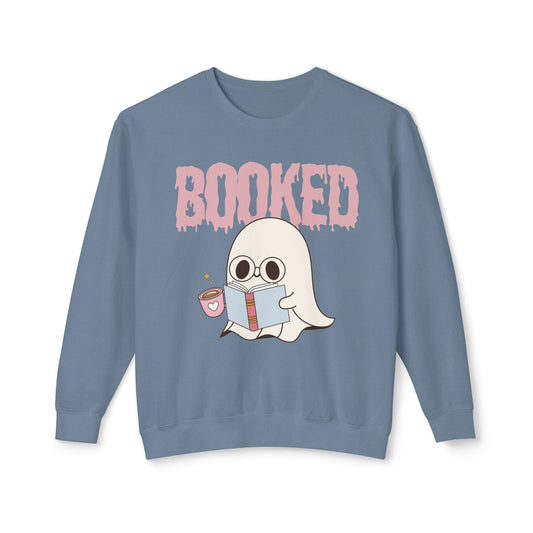 Ghost Reading Book Lightweight Sweatshirt