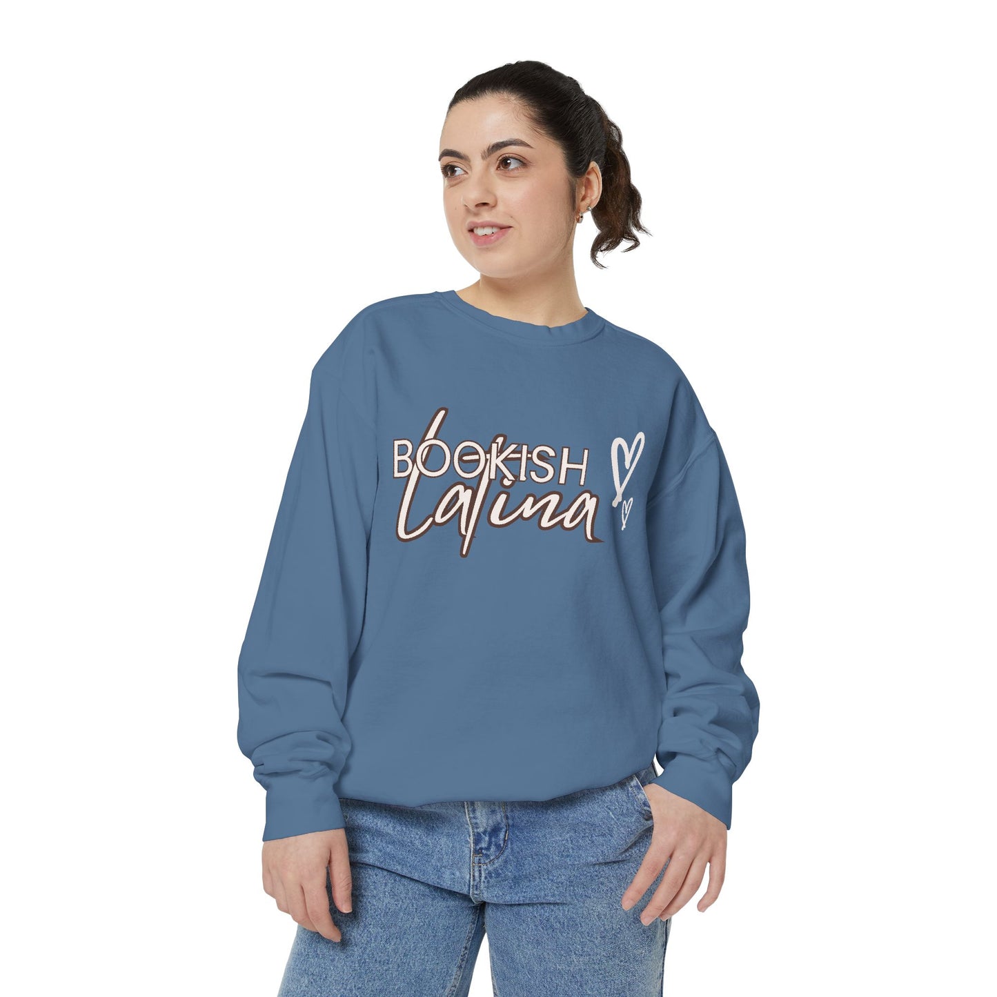 Bookish Latina Sweatshirt- with hearts design