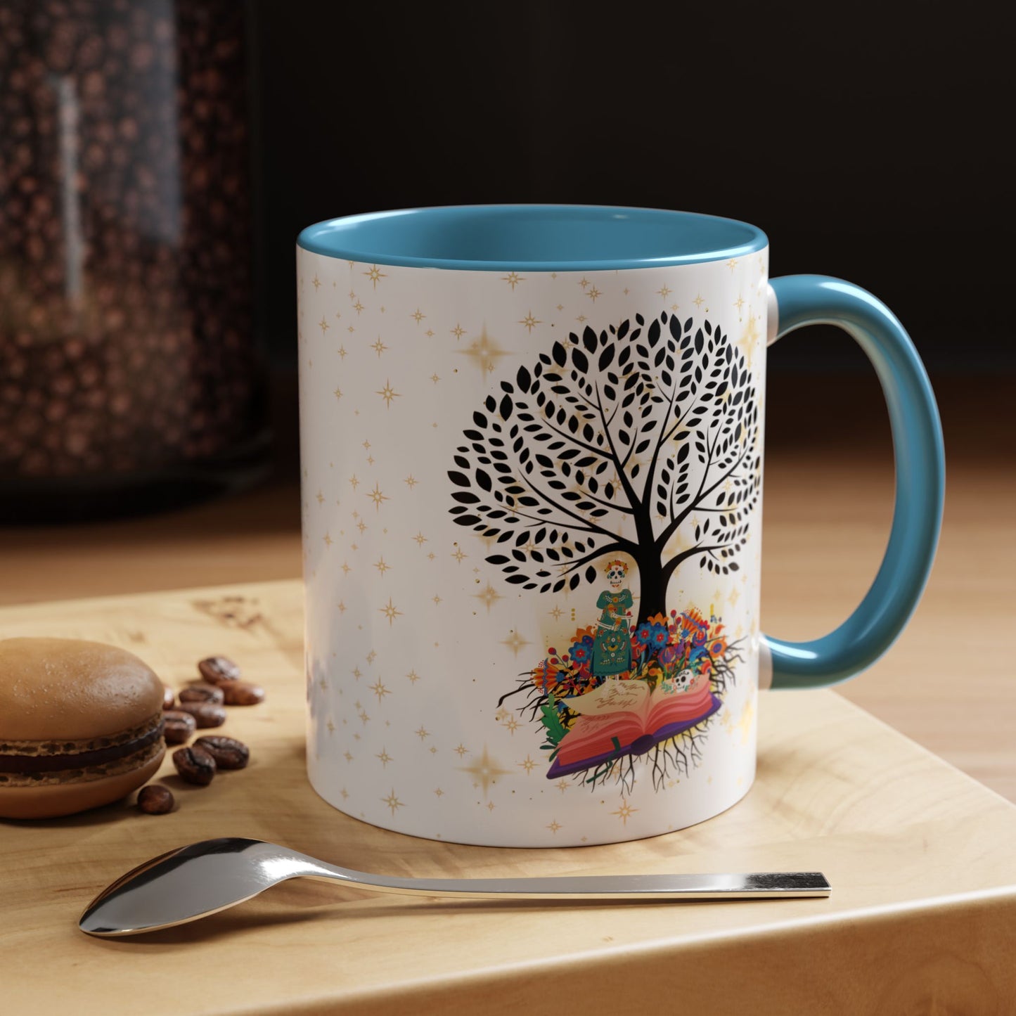 Coffee Mug - Stories are Legacies Too with Catrina, Tree, and Book Design