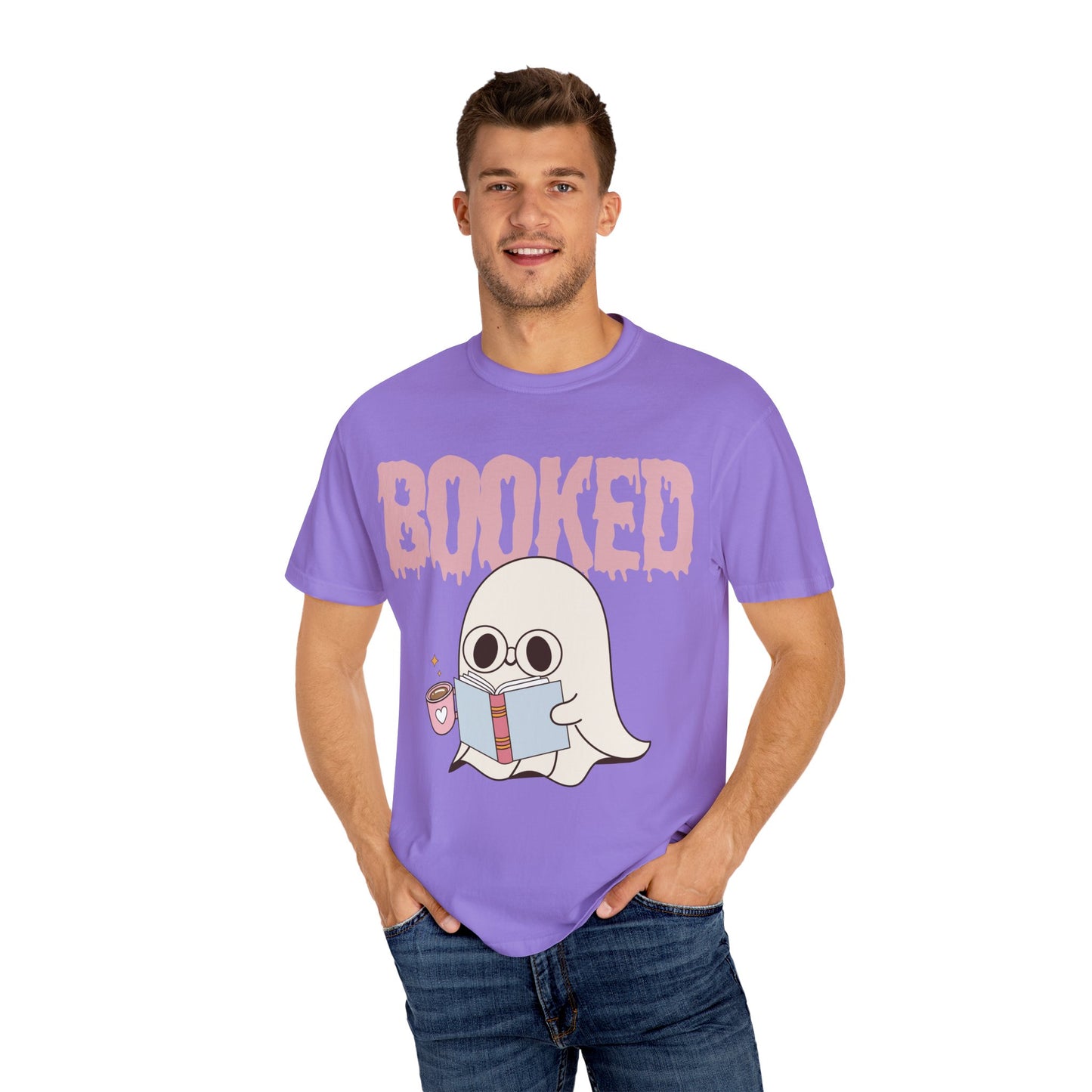 Booked Ghost with Coffee Unisex T-shirt