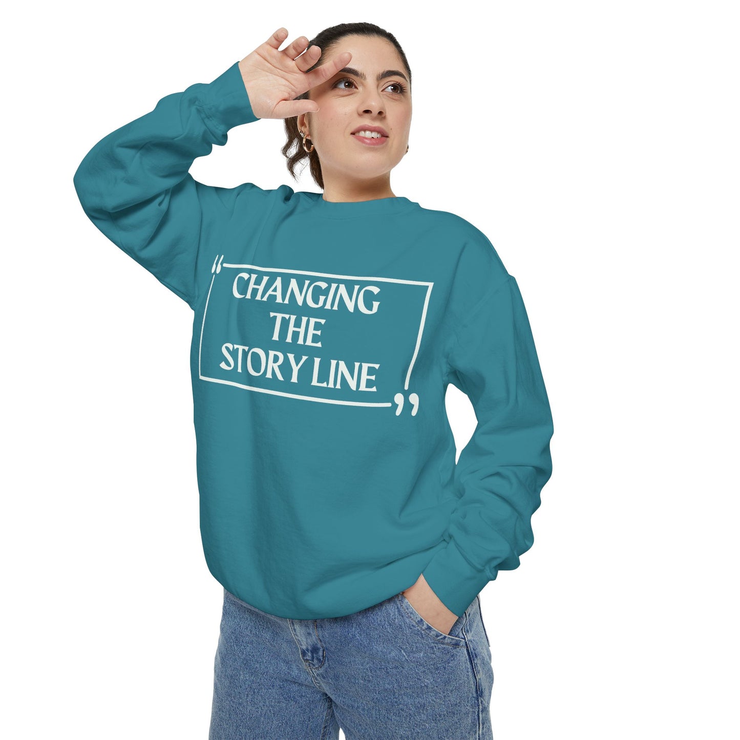 "Changing the Story Line" Unisex Garment-Dyed Sweatshirt
