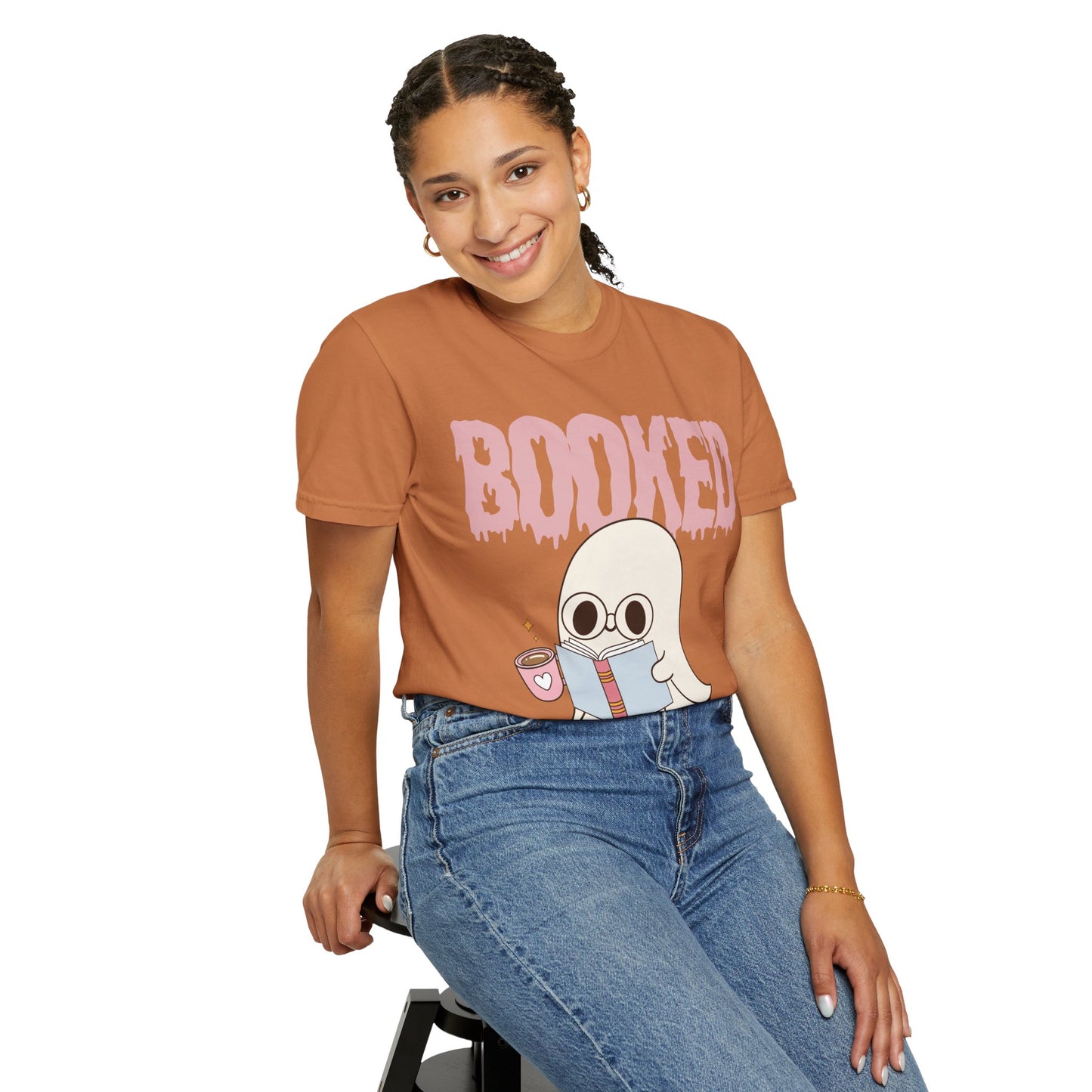 Booked Ghost with Coffee Unisex T-shirt