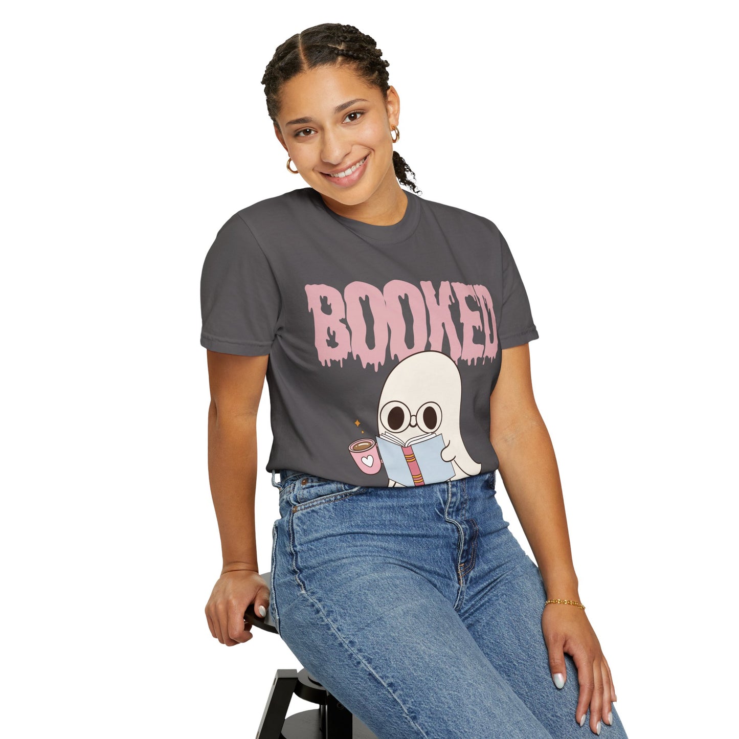 Booked Ghost with Coffee Unisex T-shirt